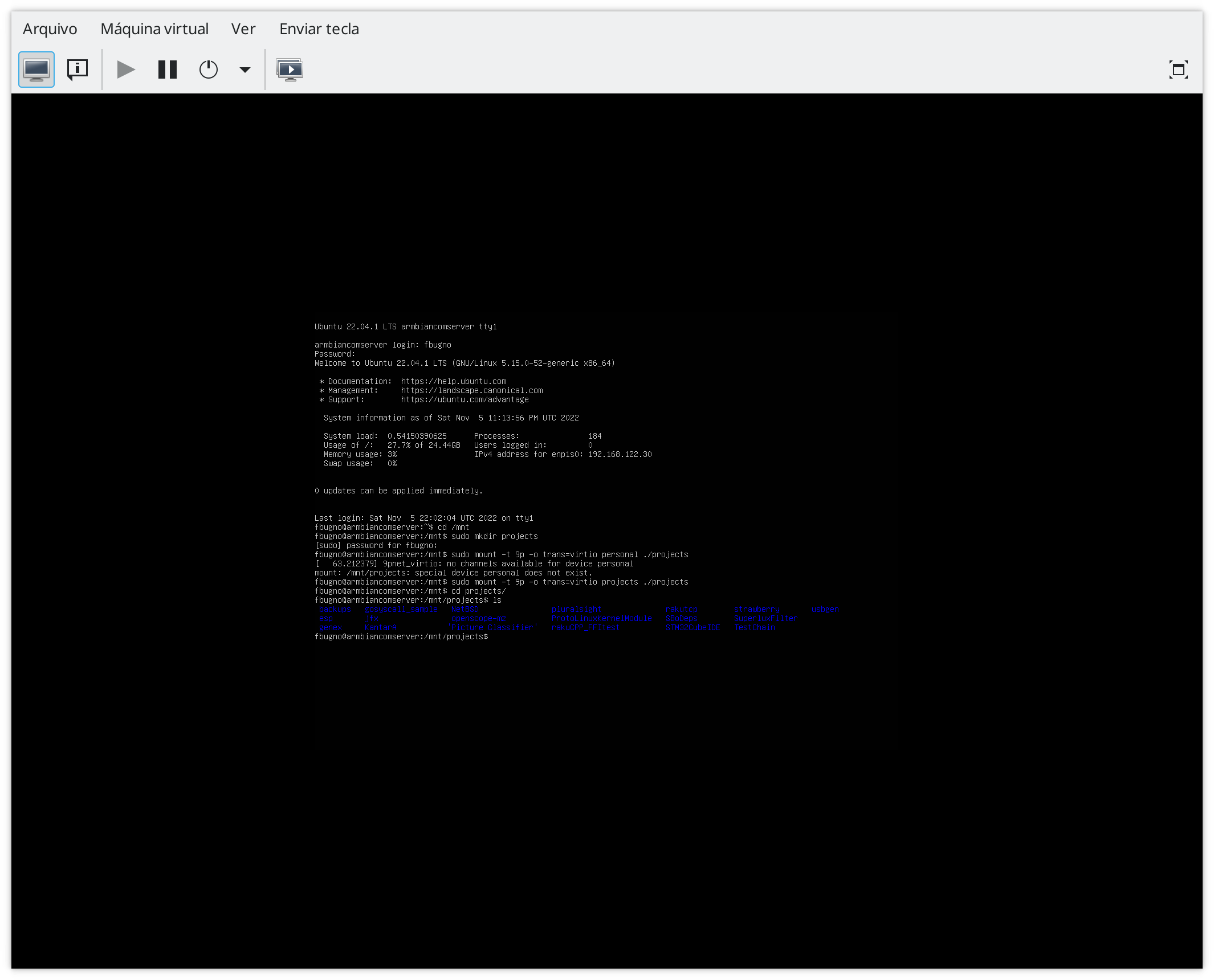 Mount 9p command done